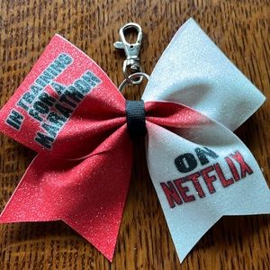 Netflix cheer bow clip for backpack